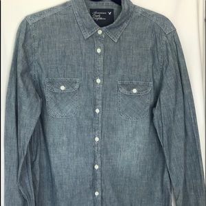 American Eagle Chambray Denim Western Shirt
